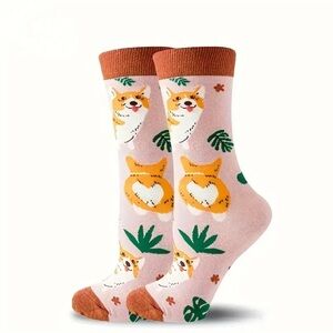 Adult socks with Corgis